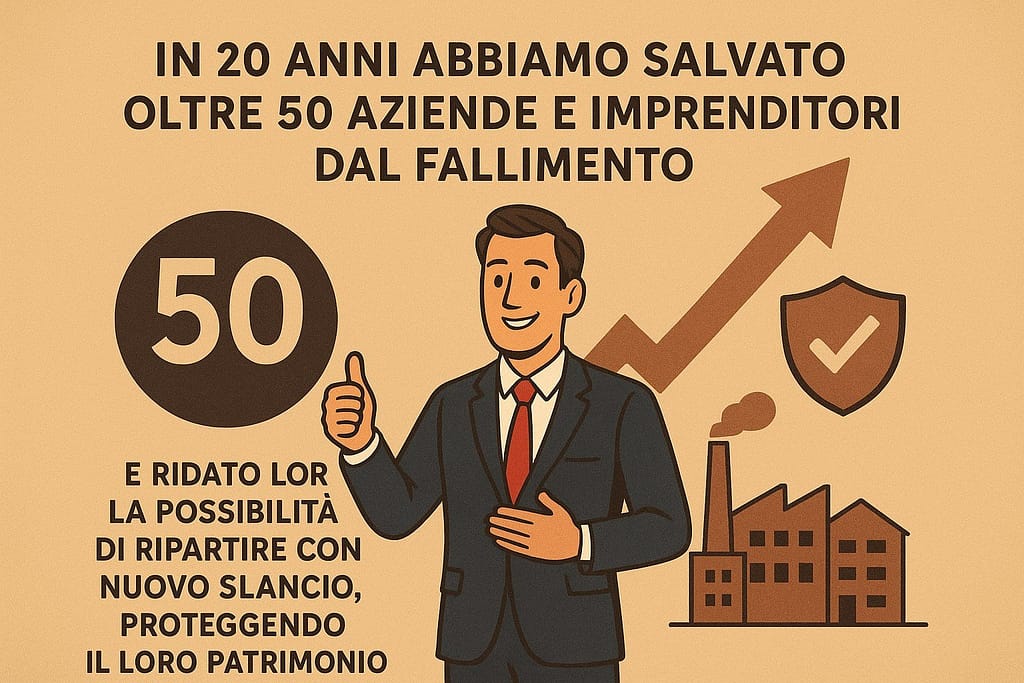 Servizi 1 in 20 anni abbiamo salvato oltre 50 aziende e imprenditori dal fallimento e ridato loro la possibilitò di riparti con nuovo slancio, proteggendo il loro patrimonio.